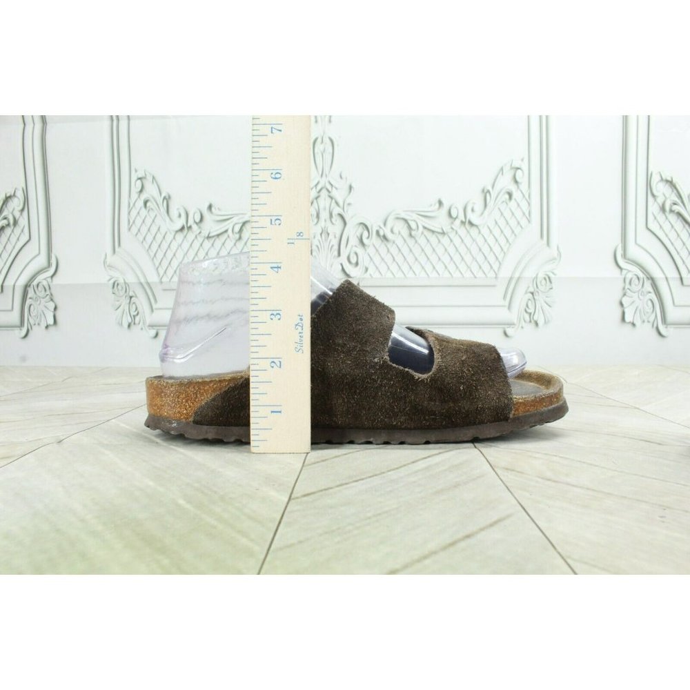 Birkenstock Arizona Brown Suede Double-Strap Slide Sandals Size 38 US 7 - Picture 6 of 9